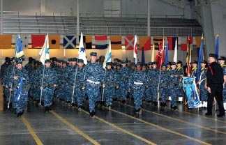 Marching is essential in helping recruits learn to work as a team and perform basic drill formations and maneuvers.